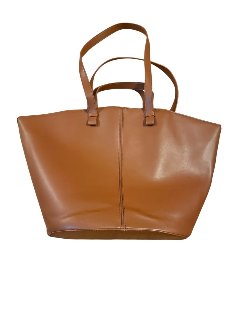 Classic Brown Leather Tote with Double Carry Straps - Picture 5 of 6